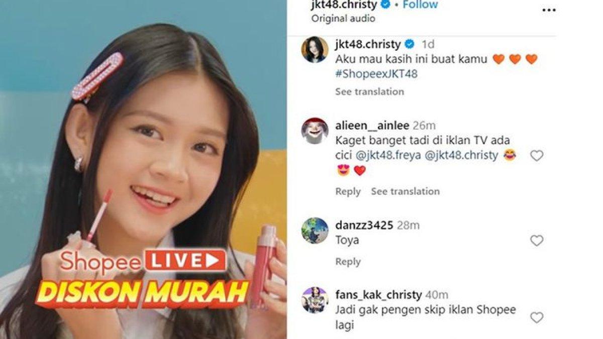 Unggahan Instagram Christy JKT48.