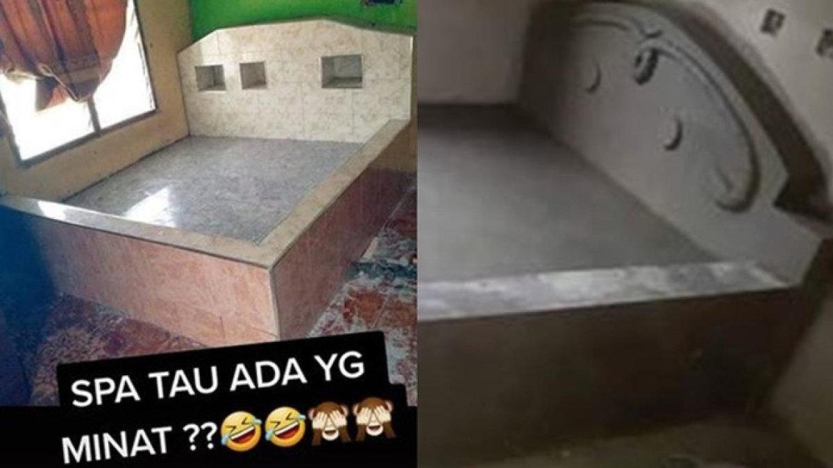 VIRAL! Ranjang tidur mirip kuburan terbuat dari beton dan keramik, satu-satunya di dunia