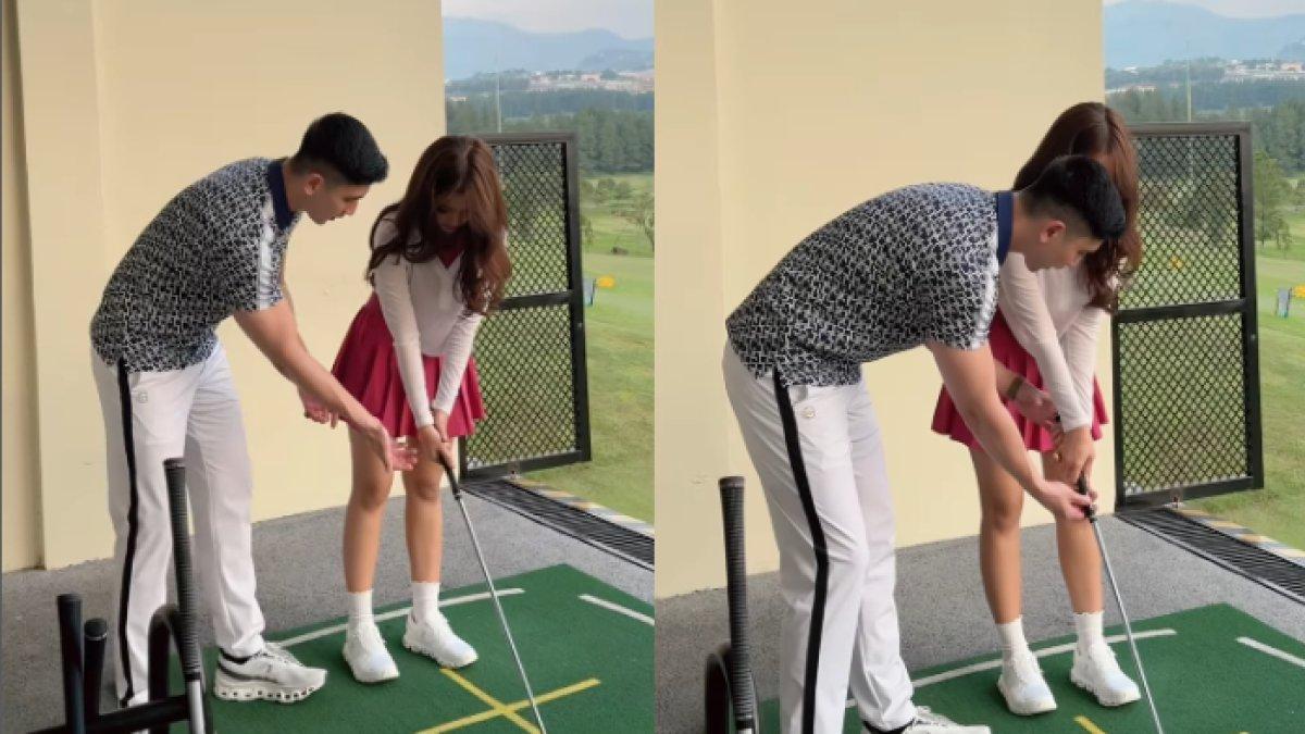 ROMANTISME FUJI VERRELL - Potret Fuji dan Verrell Bramasta diambil dari Instagram pada Senin (24/3/2025). Verrell Bramasta ajari Fuji main golf.