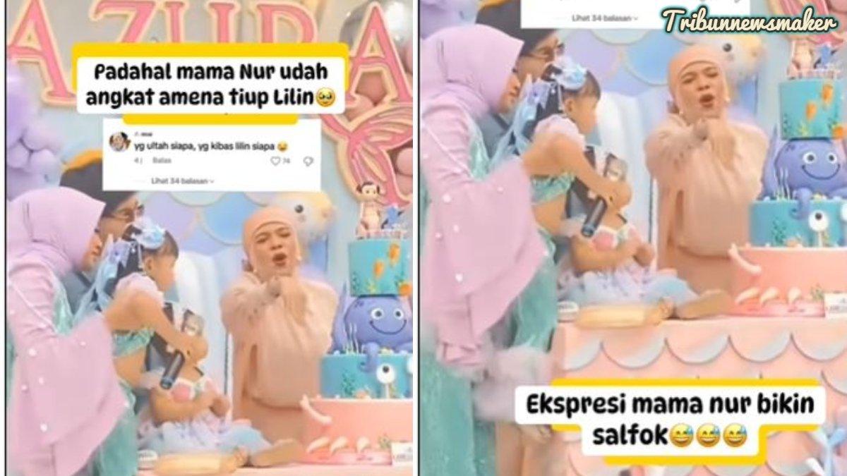 Viral aksi Geni Faruk matikan lilin ultah Azura, sang cucu.