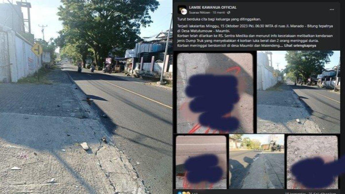 Viral kecelakaan lalulintas di Maumbi Kecamatan Kalawat, Minahasa Utara.