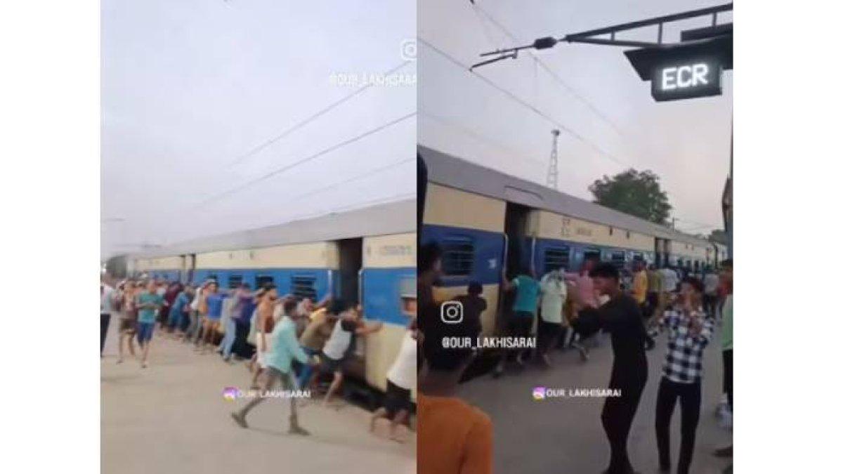 Viral penumpang kereta api mendorong gerbong ramai-ramai (2)