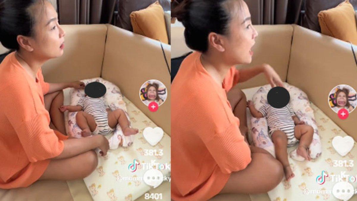 Viral seorang wanita menenangkan bayinya dengan cara unik. h