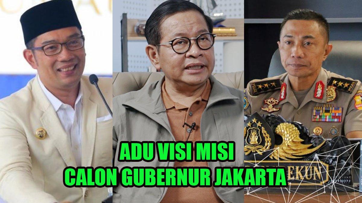 Inilah detail visi dan misi cagub-cawagub Ridwan Kamil-Suswono, Pramono Anung-Rano Karno & Dharma Pongrekun-Kun Wardana.
