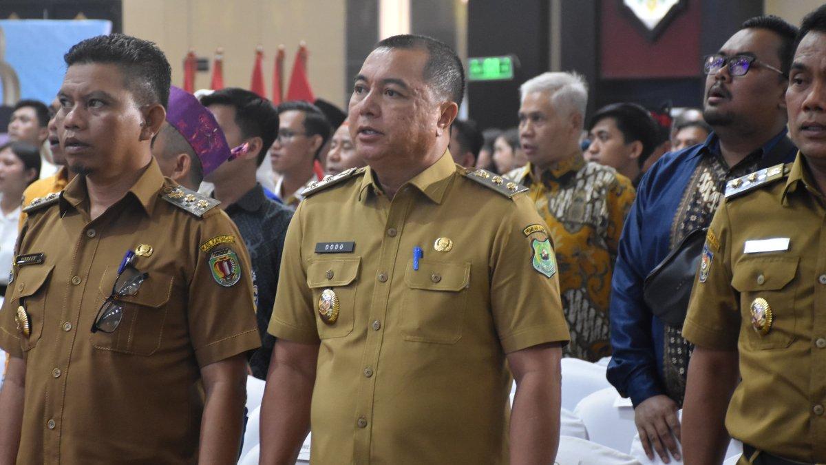 SOSOK WAKIL BUPATI - Wakil Bupati Kapuas Dodo, menghadiri Halalbihalal Kebangsaan di Aula Jayang Tingang, Kantor Gubernur Kalteng pda Senin (14/04/2025).