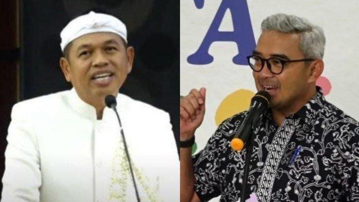 PEJABAT BEDA PENDAPAT - Wali Kota Bandung, Muhammad Farhan (kiri), kembali mengambil sikap berbeda dari Gubernur Jawa Barat, Dedi Mulyadi (kanan).