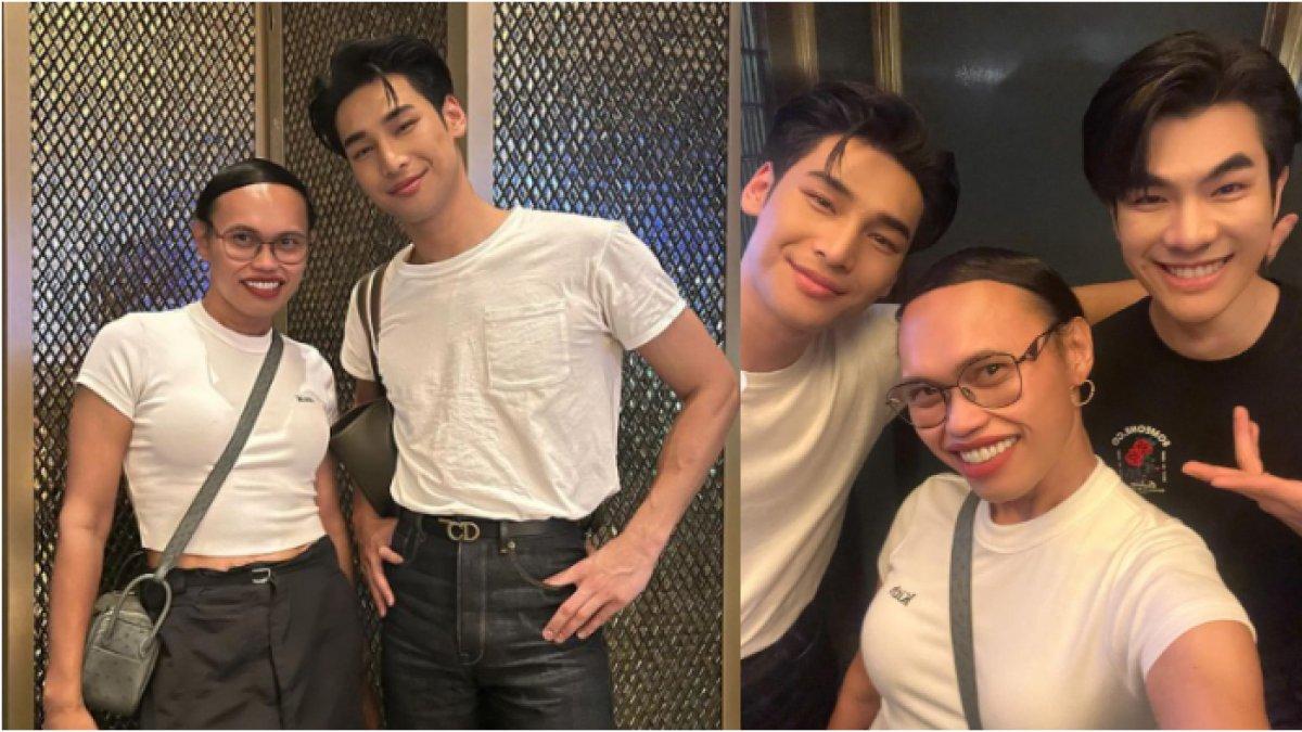 Wanda Hara saat bertemu dengan aktor Thailand Nattawin Wattanagitiphat