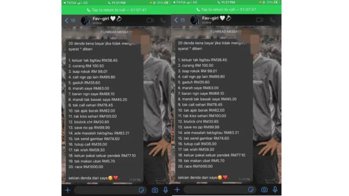 Wanita buat daftar aturan denda yang harus dipatuhi oleh pacarnya