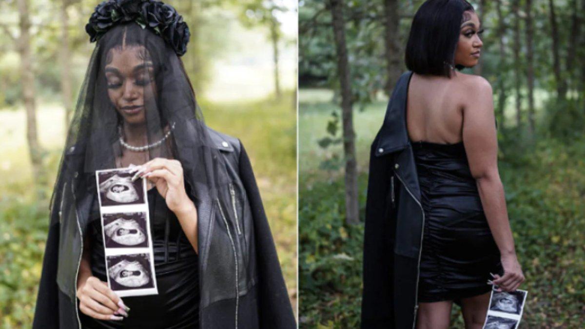 Wanita ini bikin maternity shoot bertemakan pemakaman, hitam semua, menyeramkan 'RIP Kebebasan'