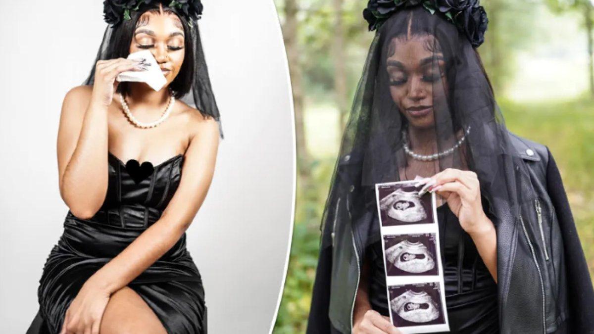 Wanita ini bikin maternity shoot bertemakan pemakaman, hitam semua, menyeramkan 'RIP Kebebasan'