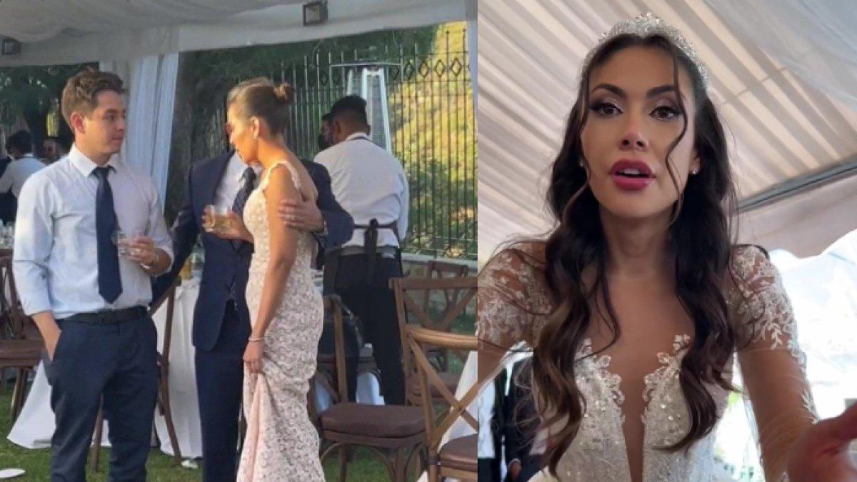 Wanita ini datang ke pesta pernikahan mengenakan gaun yang sama mewahnya dengan pengantin