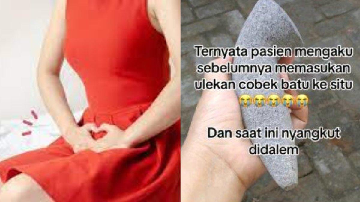 Wanita sering merintih kesakitan di bagian alat vital, ternyata ada cobek nyangkut