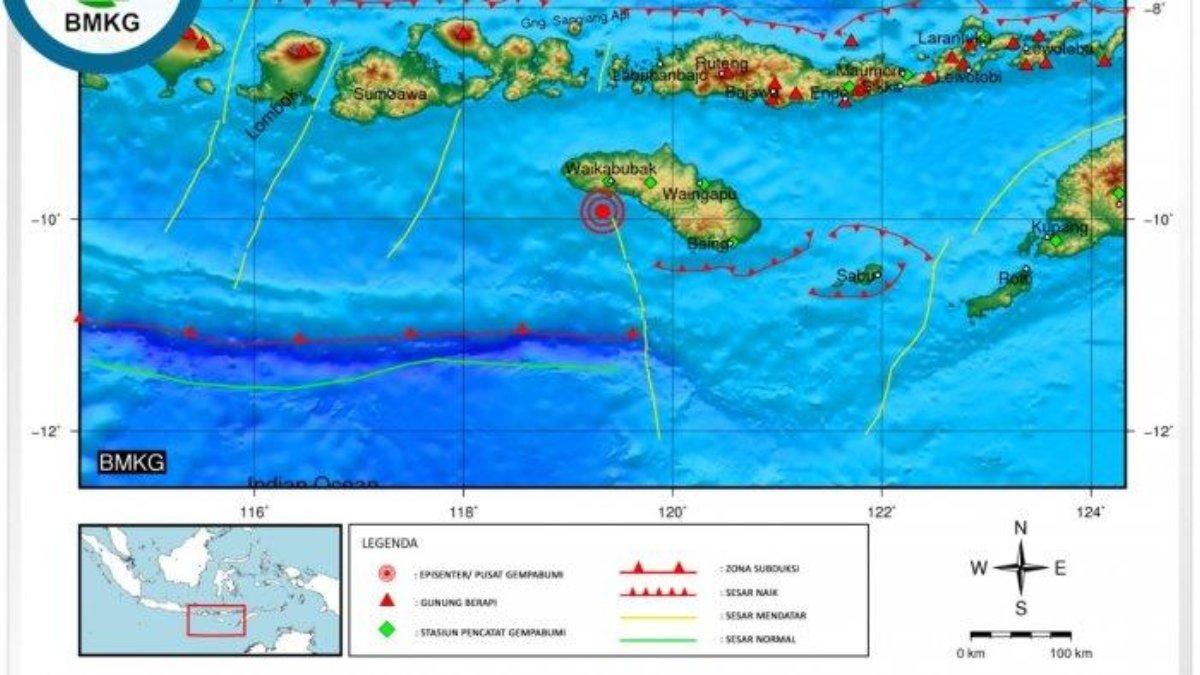 GEMPA WANOKAKA NTT - Wanokaka, Kabupaten Sumba Barat, Nusa Tenggara Timur, diguncang gempa bumi berkekuatan magnitudo 6,0 pada Senin (31/3/2025) pukul 22:54:18 WIB.