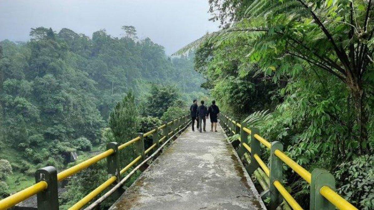 WISATA ALAM JOGJA - Wisata Alam Plunyon Kalikuning menawarkan view Gunung Merapi.