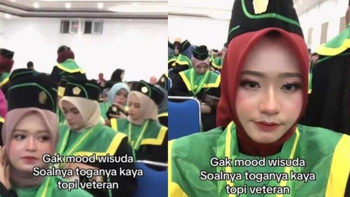 Wisudawan Mendadak Gak Mood Ikut Wisuda Gara-gara Pakai Topi Toga Gak Lazim