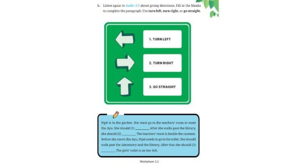 Worksheet 5.5 untuk kunci jawaban Bahasa Inggris SMP Kelas 7