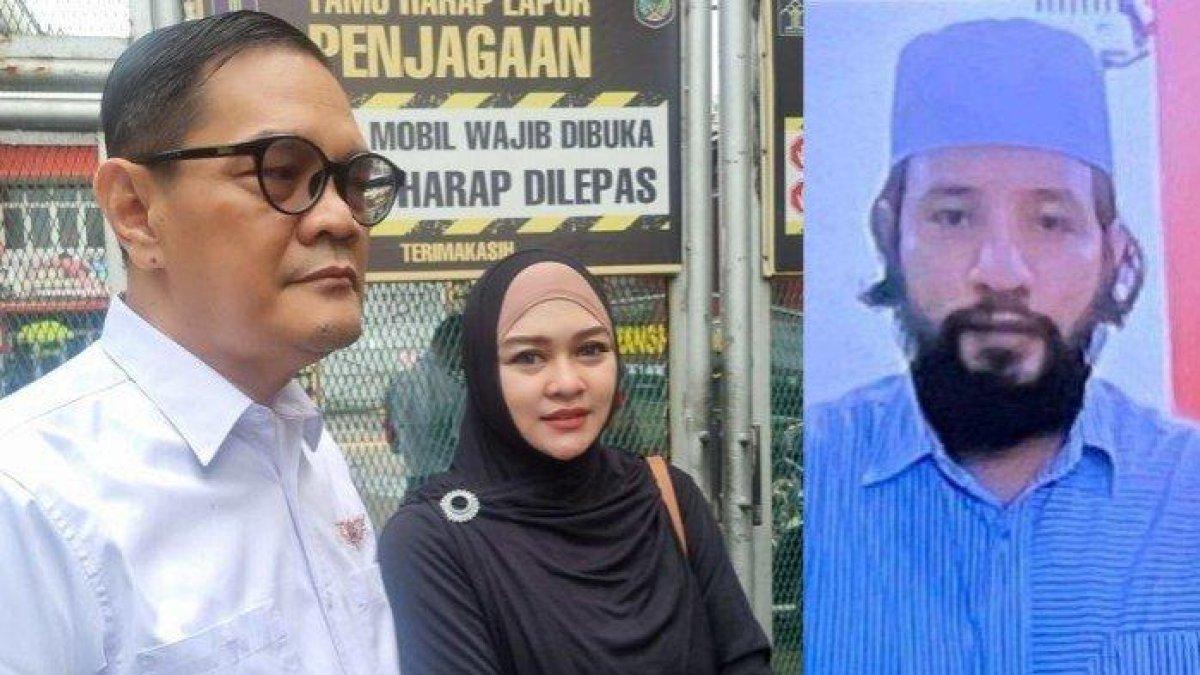 Zeda Salim dan pengacara Jon Mathias di Rutan Salemba, Jakarta Pusat saat ingin jenguk Ammar Zoni, Selasa (12/11/2024).