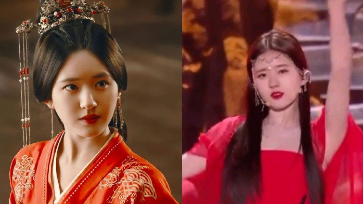 Hadir dengan mengenakan baju tradisional sesuai dengan karakternya dalam drama, Zhao Lusi pun menyapa penggemarnya.