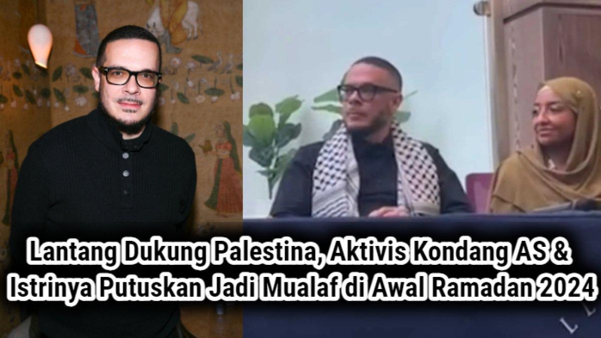 Aktivis Shaun King dan istrinya ditemani oleh Syaikh Omar Suleiman ketika proses mengucapkan dua kalimat syahadat