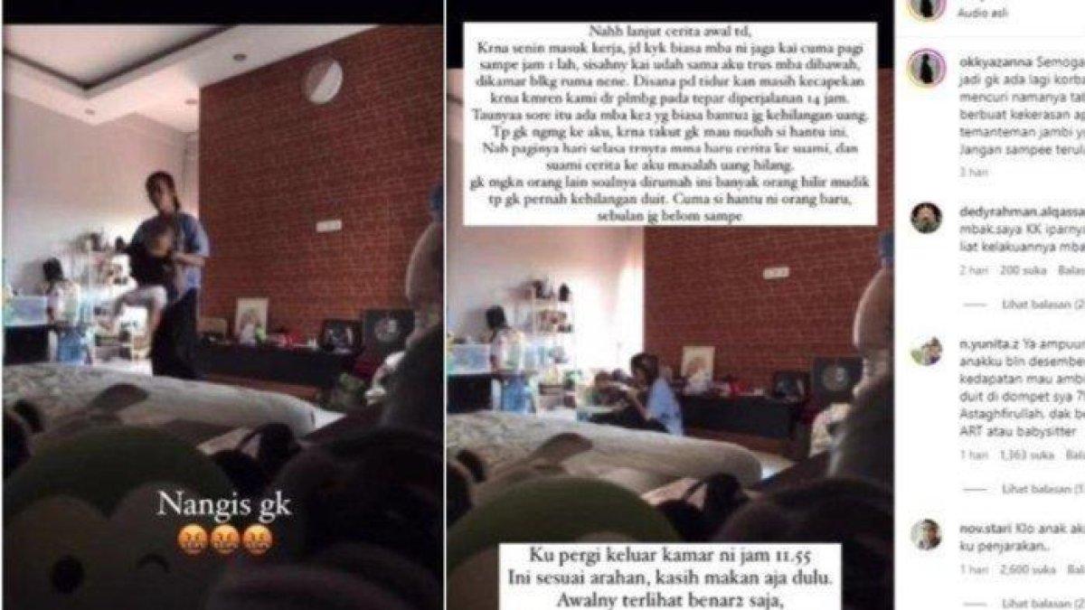 ART bernama Ayu itu juga kedapatan melakukan perbuatan kasar kepada anak majikannya.