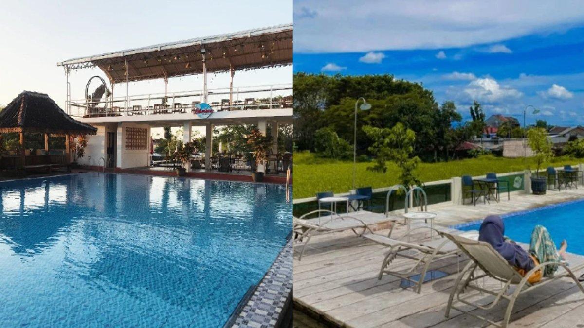 REKOMENDASI RESTORAN KLATEN: Kolam renang dengan pemandangan indah di Bale Tirto Resto