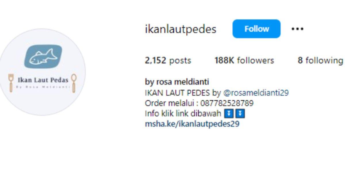 Bisnis kuliner milik Rosa Meldianti sering melakukan promosi lewat Instagram