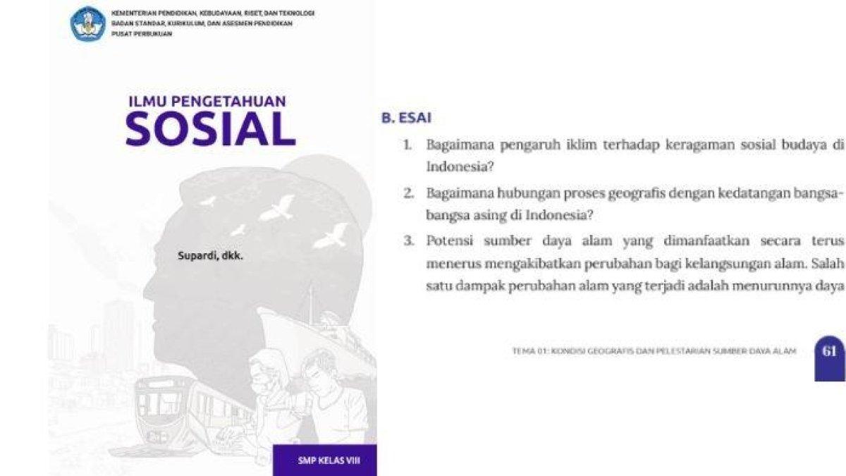 Soal IPS kelas 8 SMP Kurikulum Merdeka halaman 61, cek kunci jawabannya (Buku IPS Kelas 8 SMP Kurikulum Merdeka)