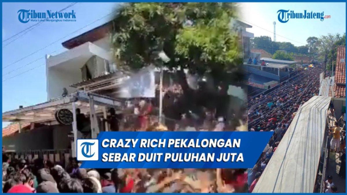 Crazy Rich di Pekalongan sebar duit Rp 35 juta dari atap rumah, malah ricuh