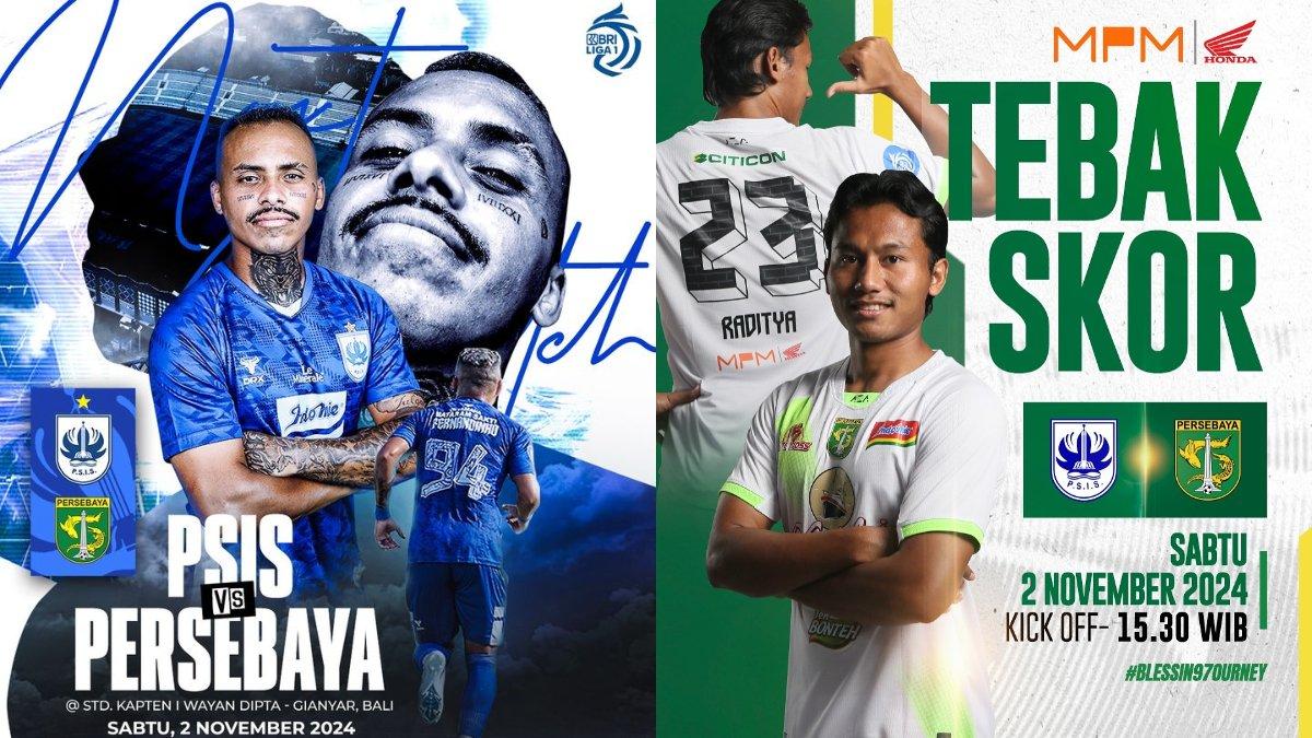 Flyer pertandingan PSIS Semarang vs Persebaya.
