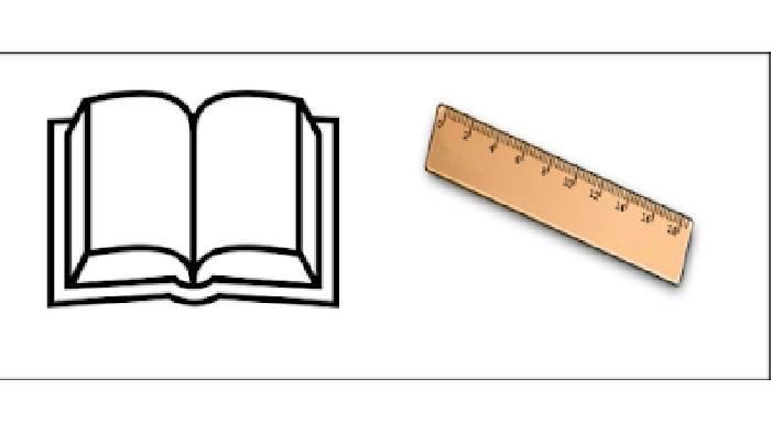 Gambar buku dan penggaris