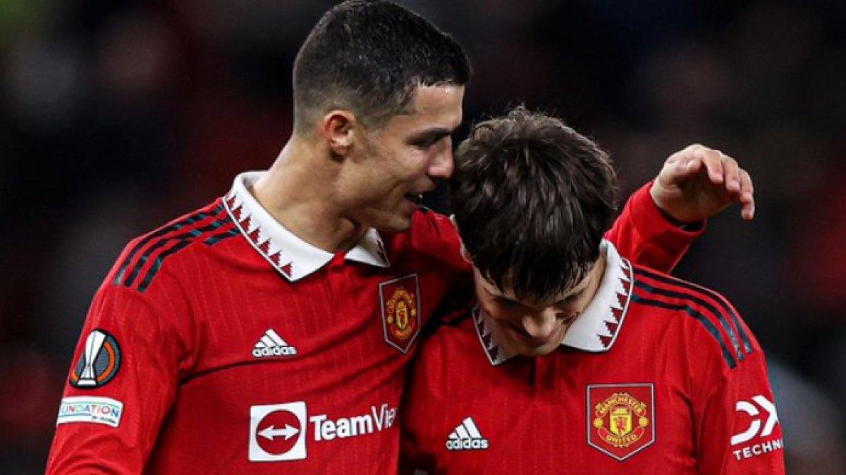 Garnacho dan Cristiano Ronaldo saat di Manchester United.