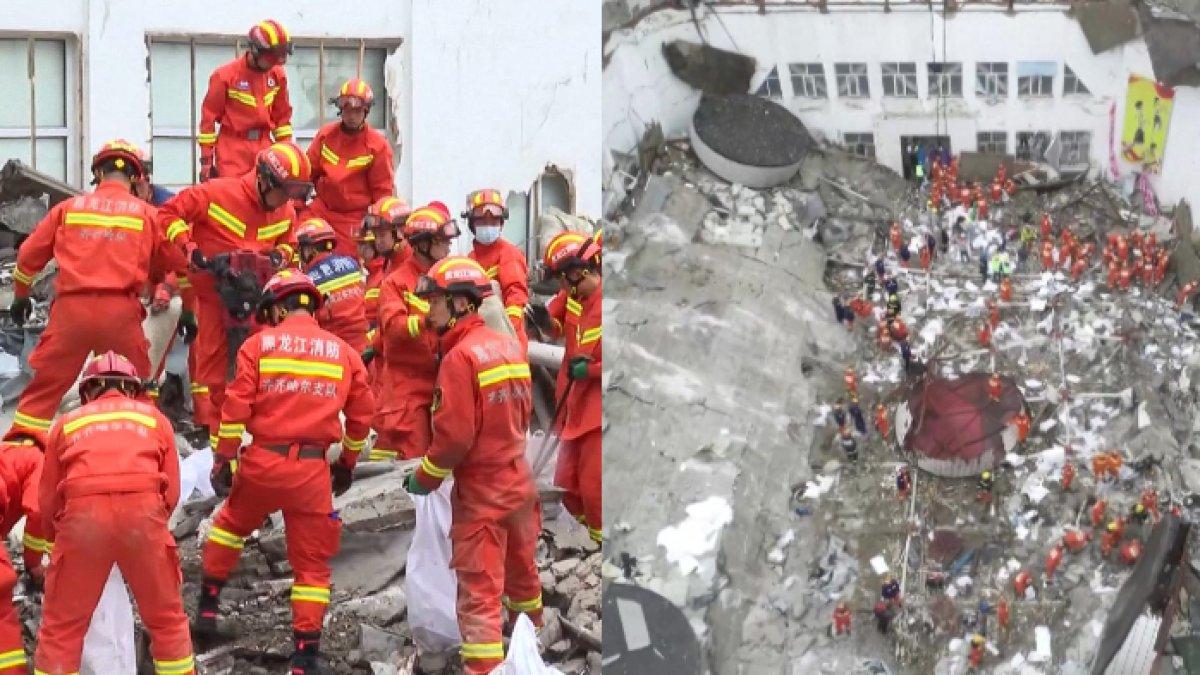 Gedung sekolah di China ambruk tiba-tiba, belasan murid tertimpa reruntuhan.