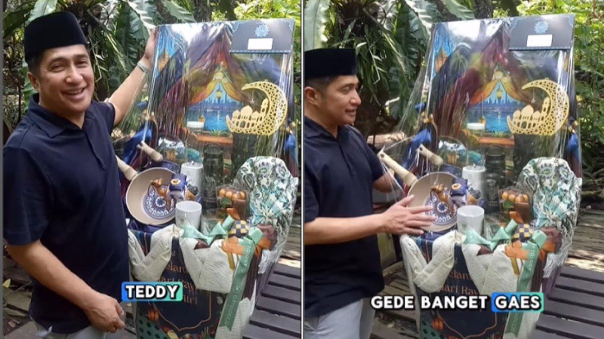 HAMPERS DARI LETKOL TEDDY - Potret hampers dari Letkol Teddy untuk Irfan Hakim diambil dari Instagram pada Rabu (9/4/2025). Letkol Teddy berikan tumbler hingga panci.