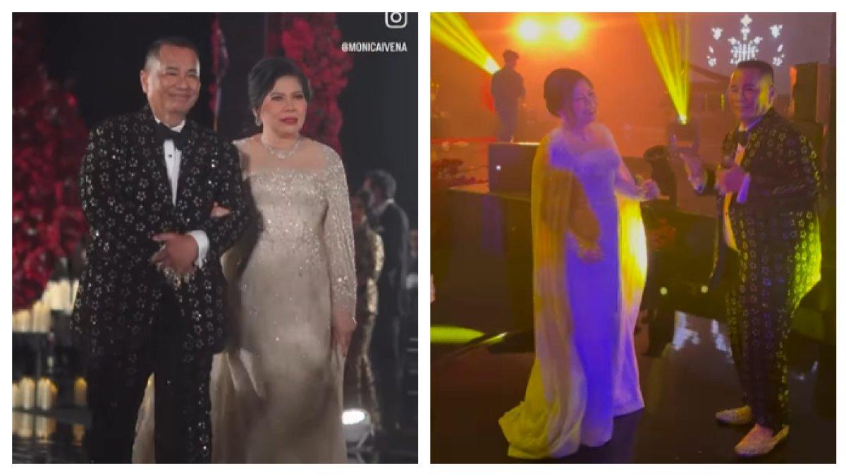 HOTMAN DAN AGUSTIANNE - Hotman Paris ajak istrinya, Agustianne, joget bersama di atas panggung pada saat nikahan anaknya, Frank Hutapea. Pengacara yang jarang ajak istri bermesraan kini menjawab rasa penasaran netizen.