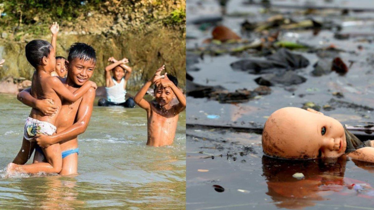 ILUSTRASI anak-anak temukan boneka di sungai, mendadak syok ternyata jasad bayi yang mengambang.