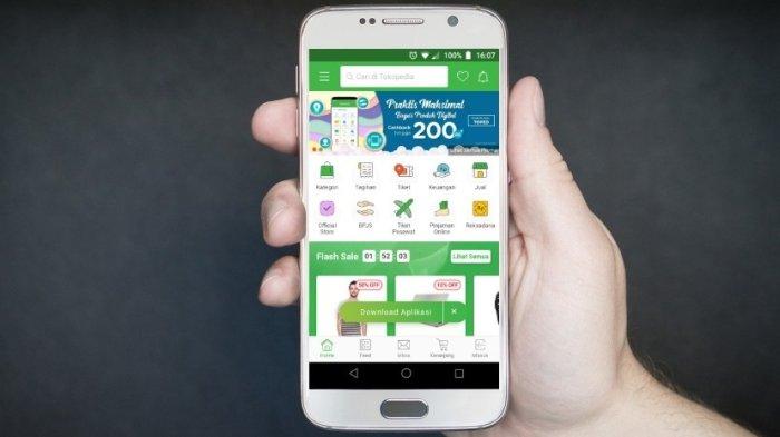 Ilustrasi aplikasi Tokopedia.