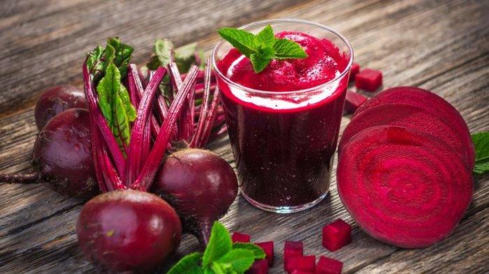 Ilustrasi jus dari buah bit atau beetroot