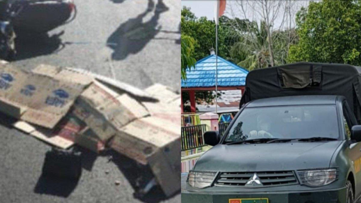 Ilustrasi kecelakaan mobil koramil dan motor.