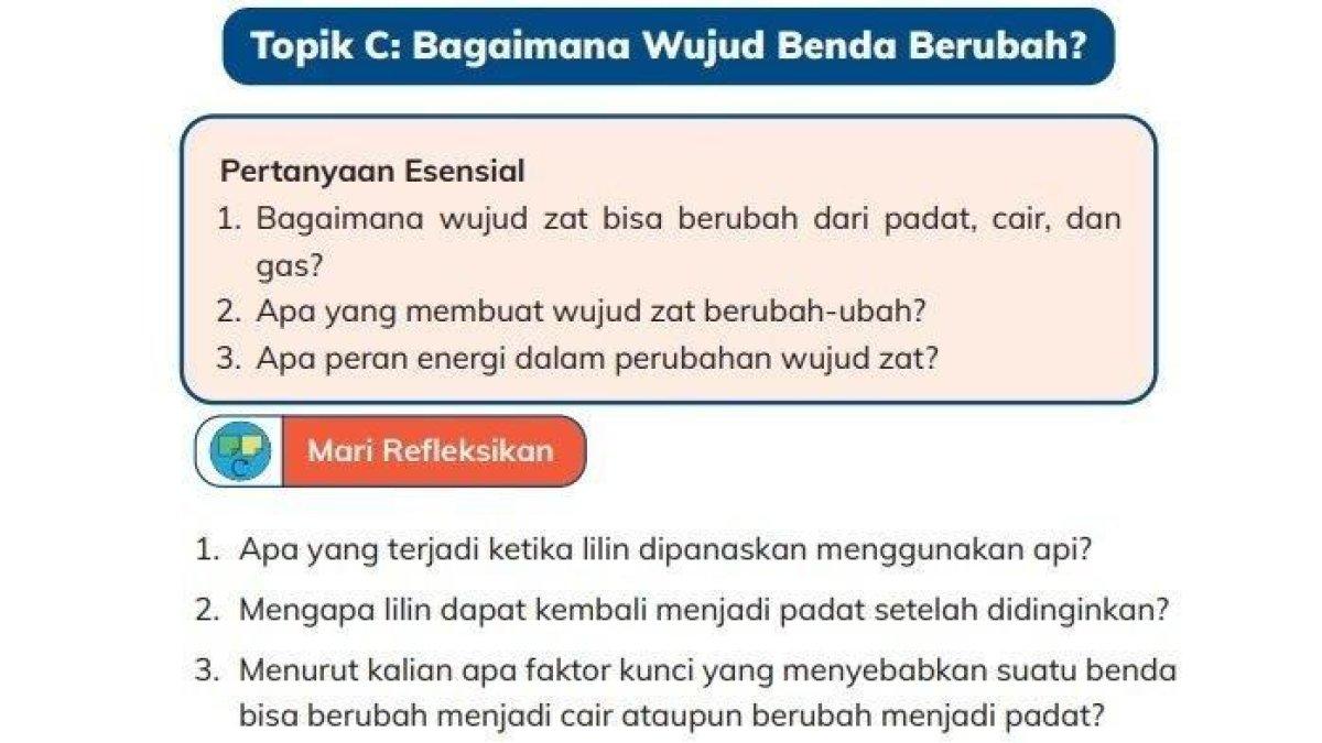 Kunci Jawaban IPAS Kelas 4 Halaman 48 dan 50 Kurikulum Merdeka. Bagaimana wujud zat bisa berubah dari padat, cair, dan gas? (Buku IPAS Kelas 4 Kurikulum Merdeka