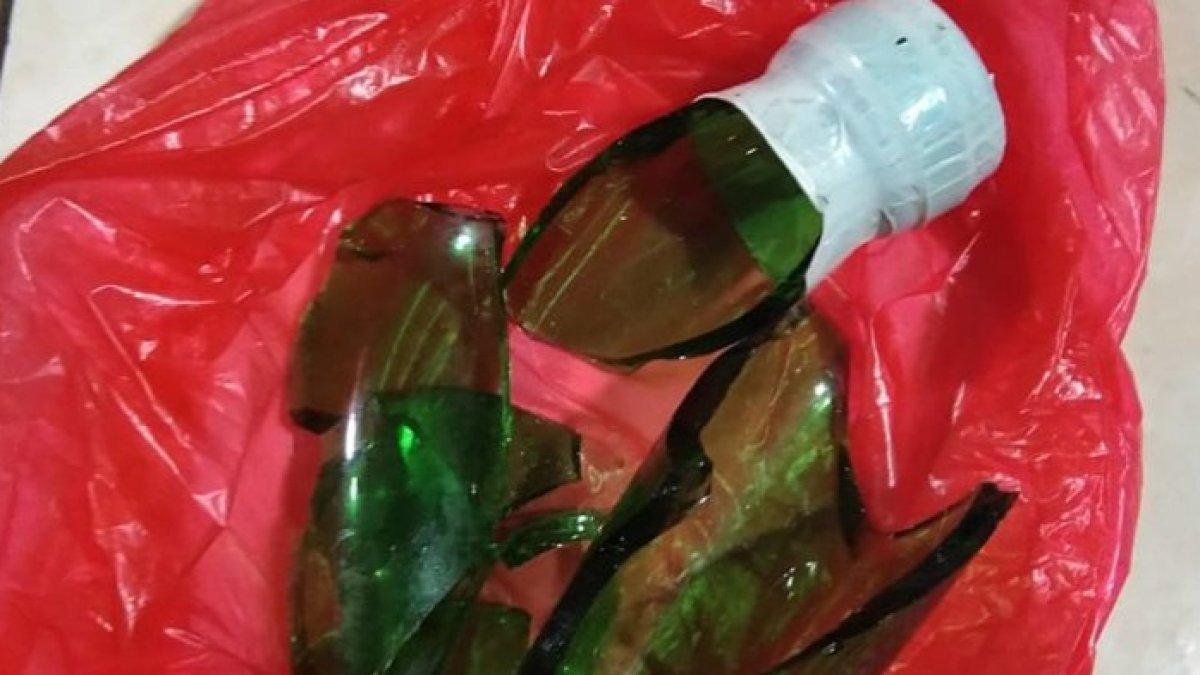 Ilustrasi pecahan botol yang digunakan pelaku untuk melukai korban.