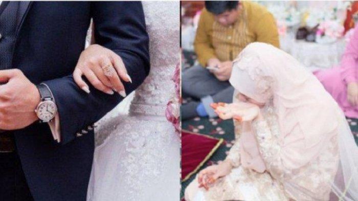 Ilustrasi pengantin menangis