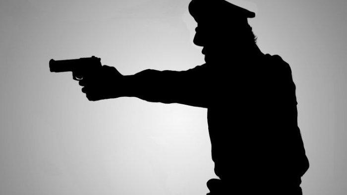 Ilustrasi polisi sedang menembak