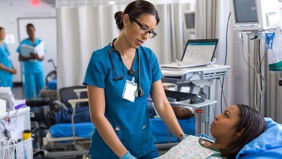 Ilustrasi profesi nursing atau keperawatan.