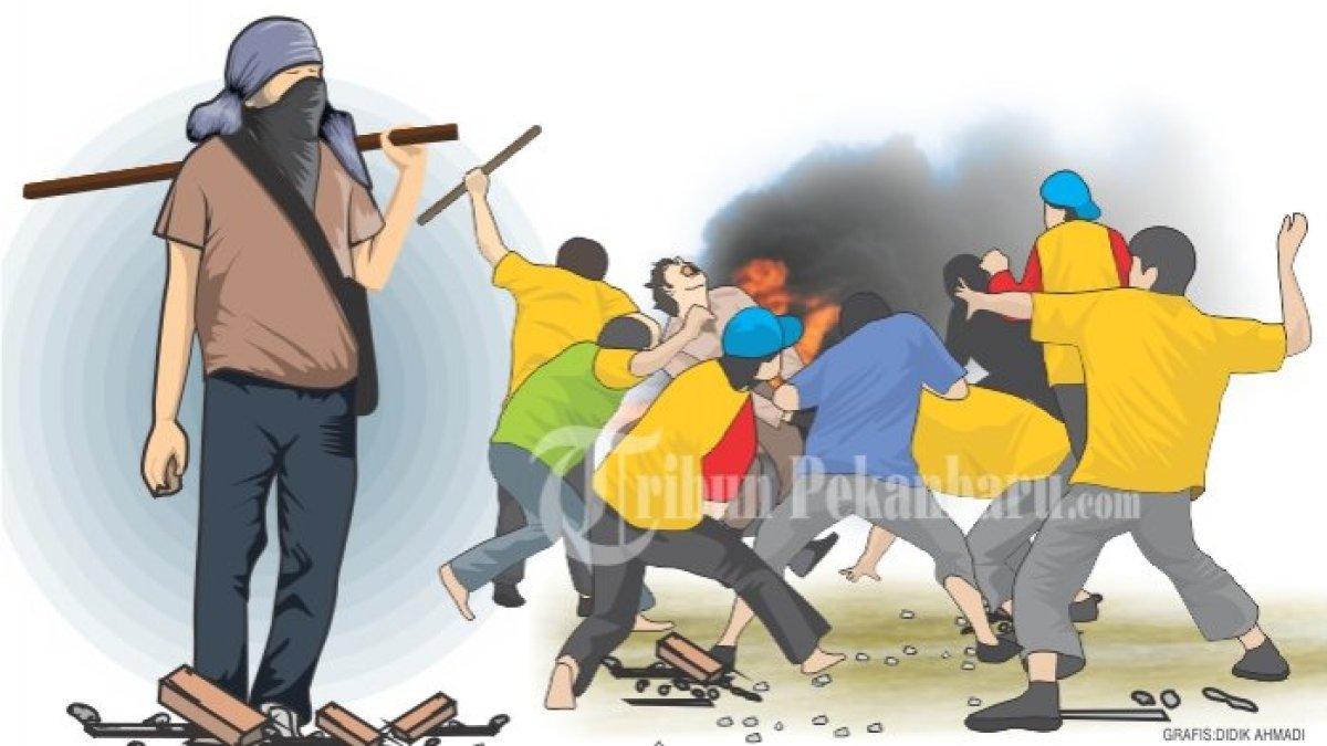 ILUSTRASI seorang pemuda dikeroyok