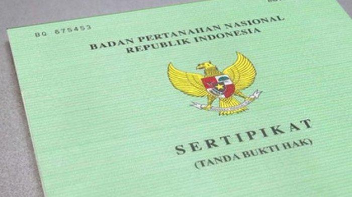 Ilustrasi sertifikat tanah.