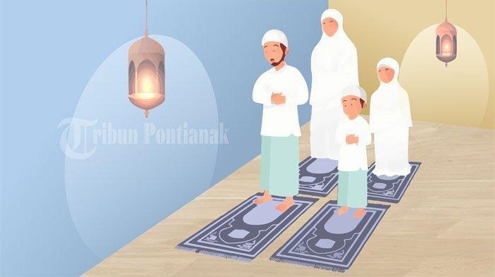 Ilustrasi sholat di rumah