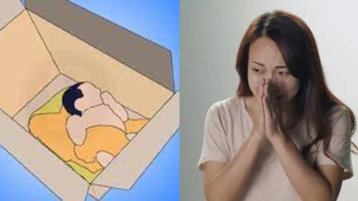 ILUSTRASI wanita syok temukan bayi.