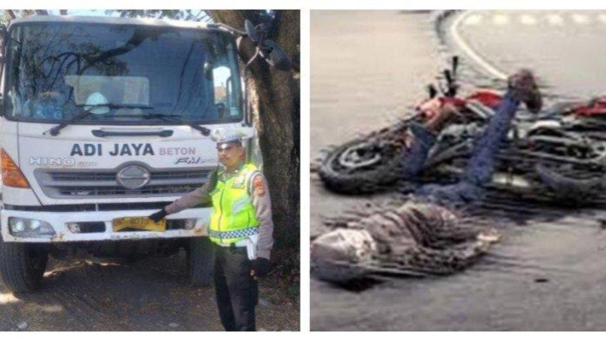 ILUSTRASI Pemotor terlindas roda ban truk di Surabaya, dada remuk, korban tewas saat gagal mendahului truk.