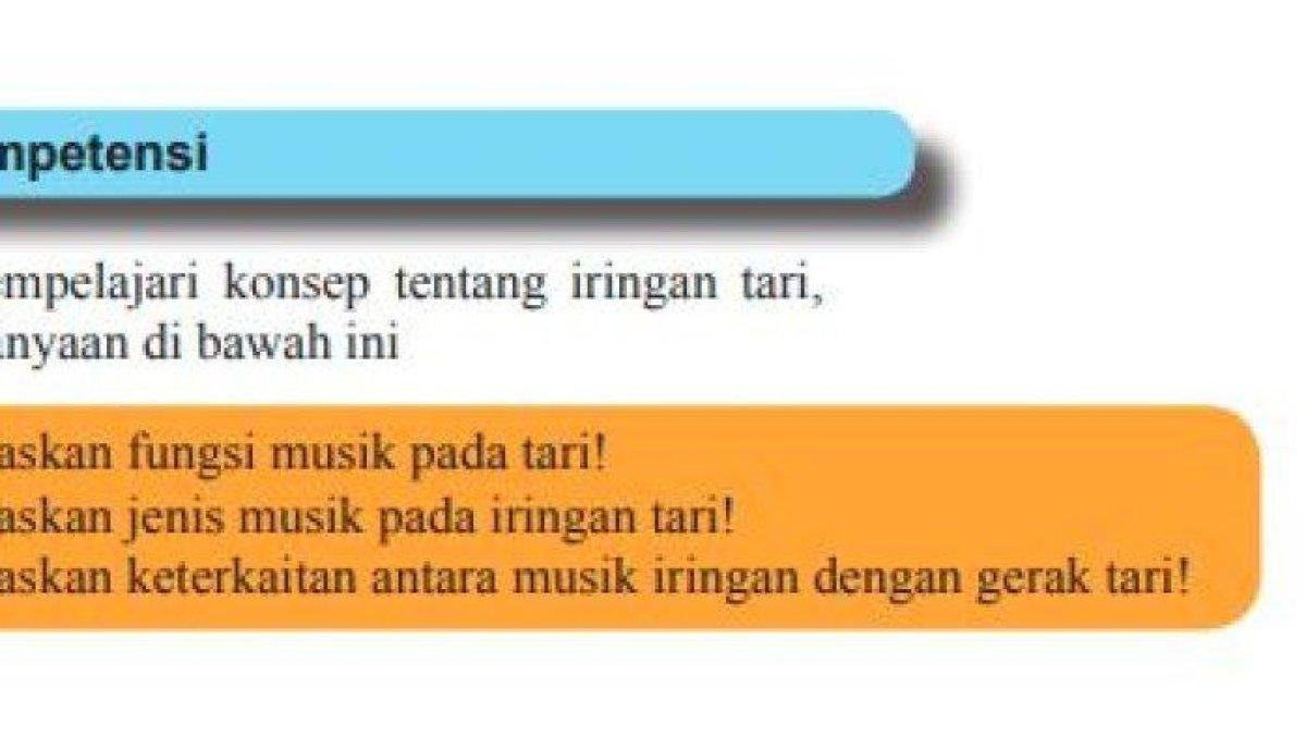 Berikut ini kunci jawaban Seni Budaya kelas 8 halaman 96, membahas tentang fungsi musik pada tari.