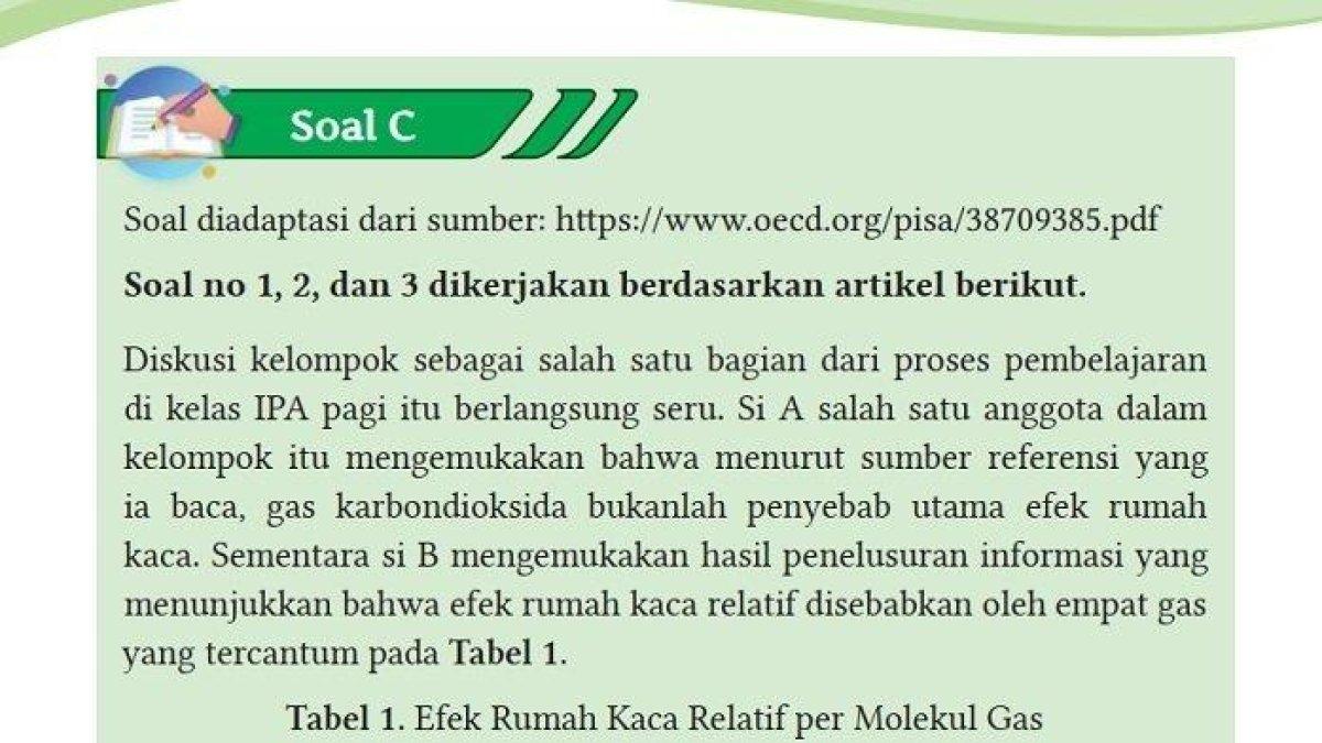 kunci Jawaban IPA Kelas 10 Semester 2 Halaman 214 215, Latihan Soal Terpadu Soal C: Soal 1